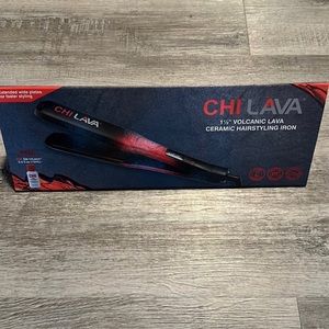 Brand new in box unopened Chi red & black 1 1/2” Chi Lava Flatiron